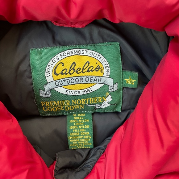 Cabela’s red goose down filled vest. Size large - Picture 6 of 6